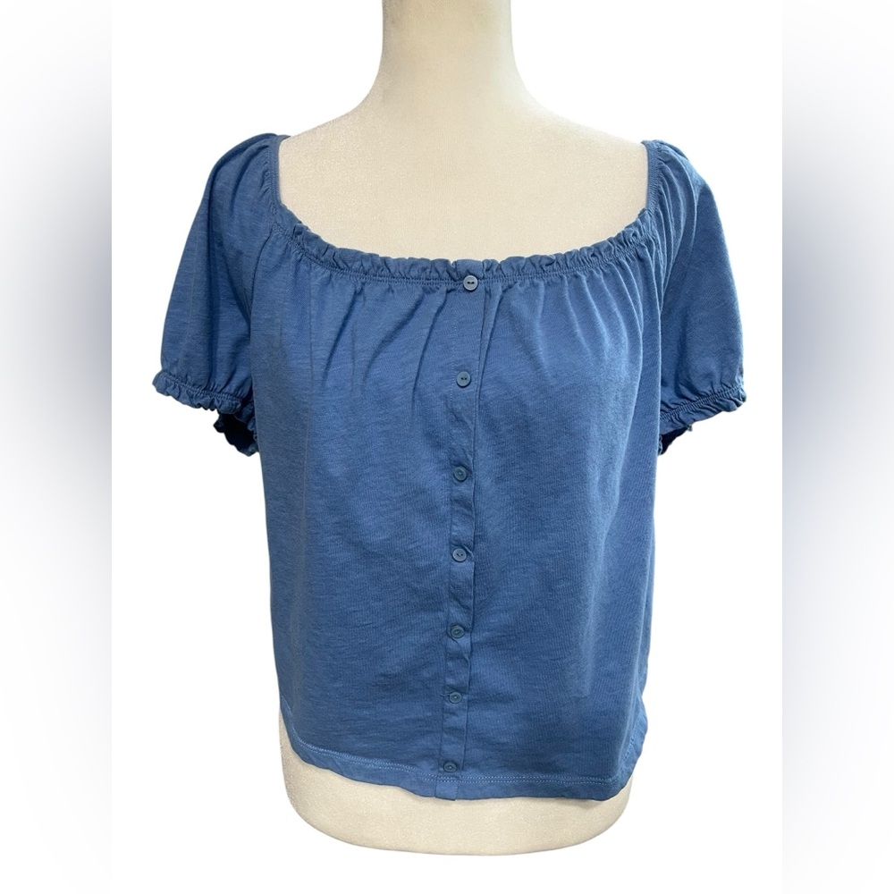 AE Outfitters Blue Baby Doll/Peasant Top - Medium
